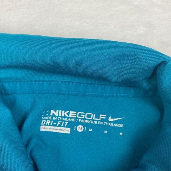 Nike Dri Fit Golf Polo Shirt Mens Medium Logo Short Sleeve - Picture 8 of 10